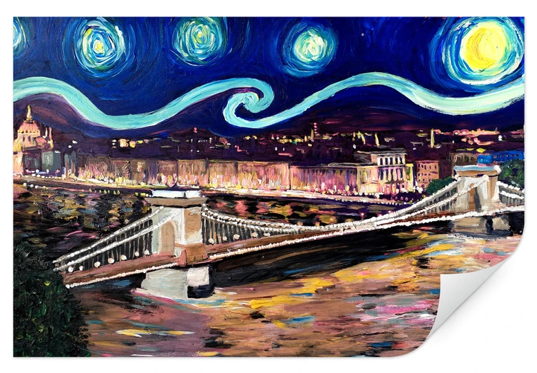 Wallprint Bleichner - Starry Night in Budapest 