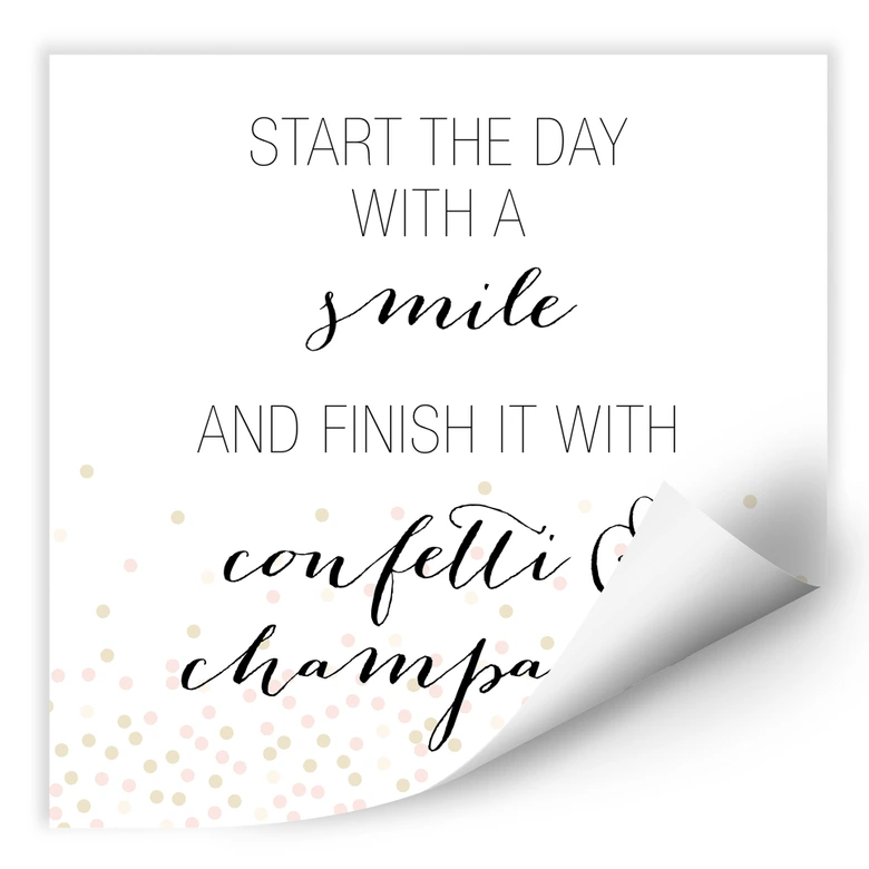 Wallprint Confetti & Cream - Start the day with a smile 