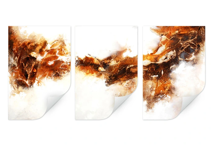 Wallprint - Fedrau - Flüssiges Gold 02 (3-teilig) 