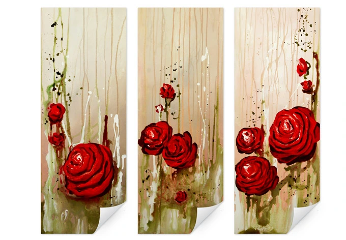 Wallprint - Fedrau - Roses (3-teilig) 