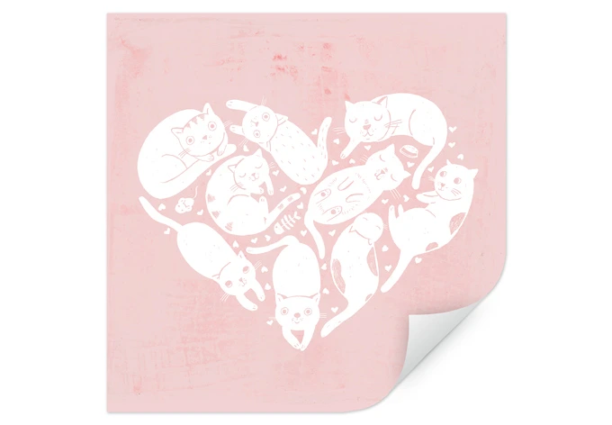 Wallprint Loske - Cat Heart 
