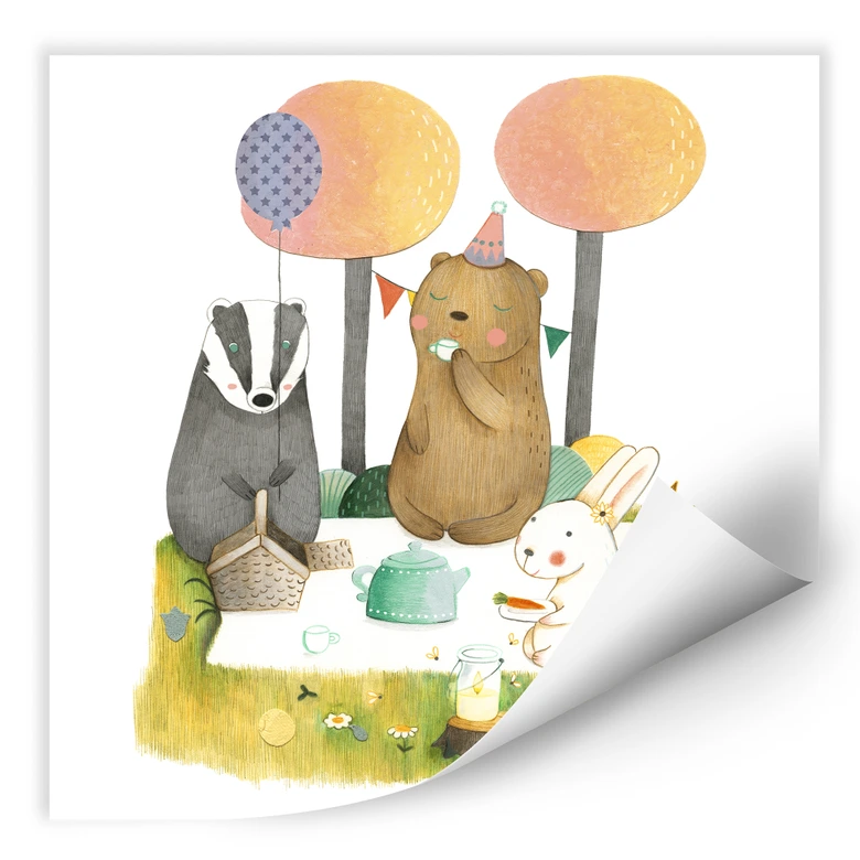 Wallprint Loske - Picknick zu dritt 