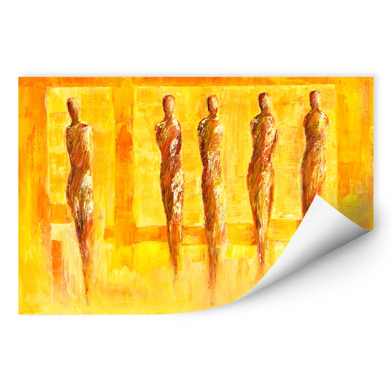 Wallprint - Schüßler - Fünf Figuren in Gelb 