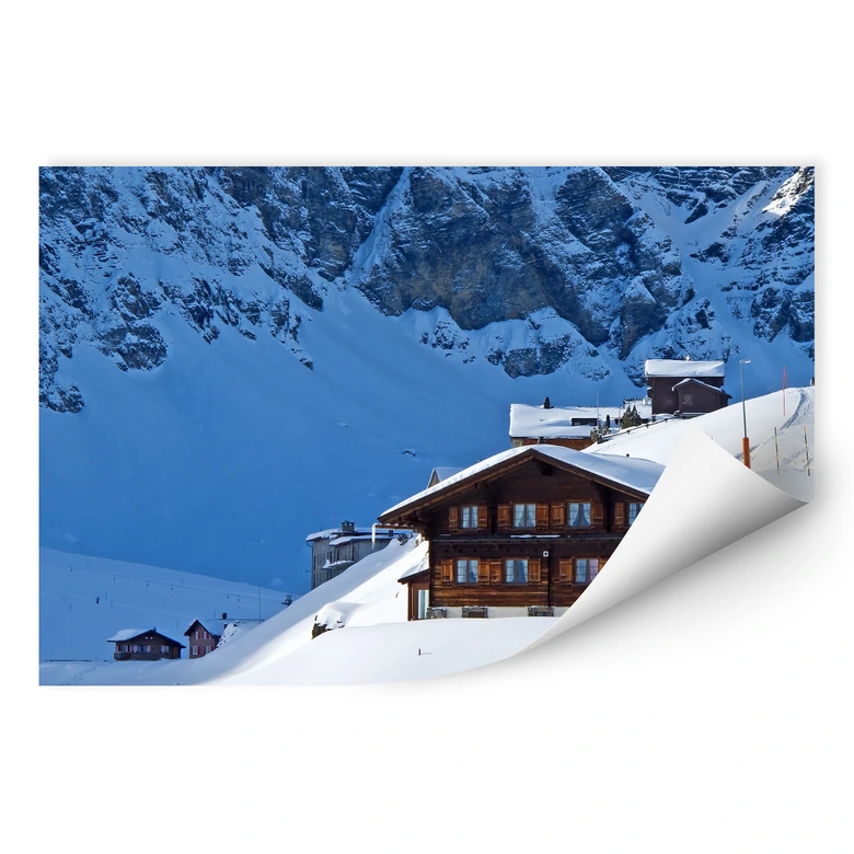 Wallprint Ferienhütte in den Schweizer Alpen 