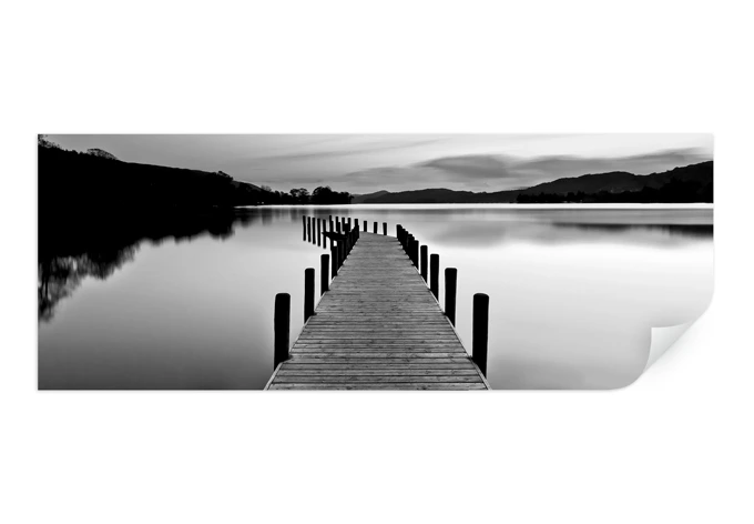 Wallprint W - Seepanorama - schwarz/weiß 