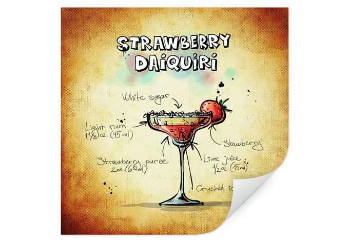 Wallprint Strawberry Daiquiri - quadratisch 