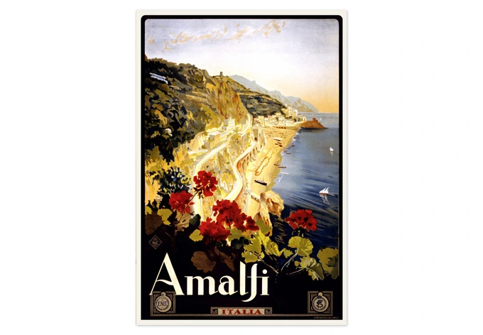 Wallprint Vintage Travel - Amalfi 