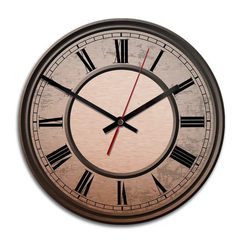 Wandklok Alu-Dibond met Kopereffect Vintage 03 