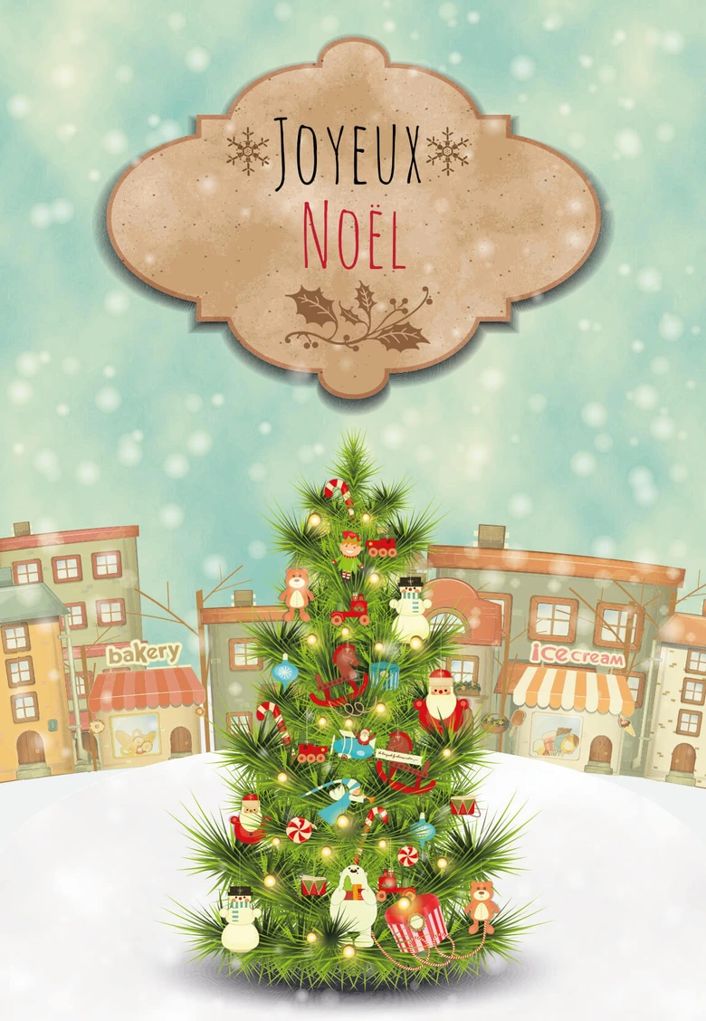Gutschein Weihnachtsbaum Joyeux Noël 