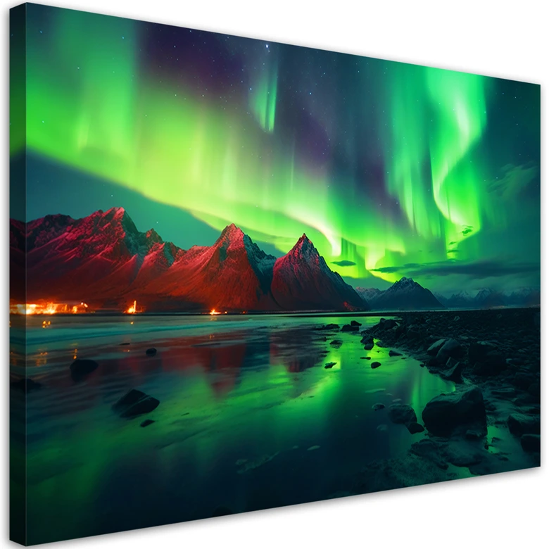 Leinwandbild, Polarlicht Natur 