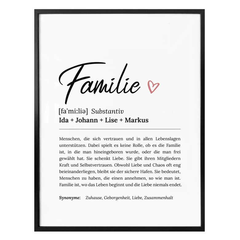 Personalisiertes Poster Definition - Familie 