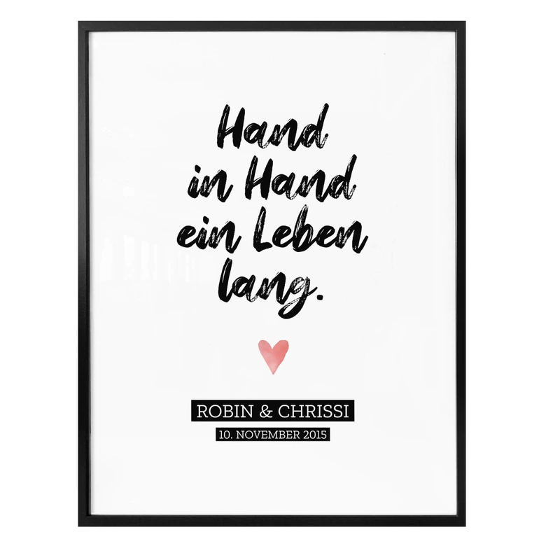 Personalisiertes Poster Hand in Hand 