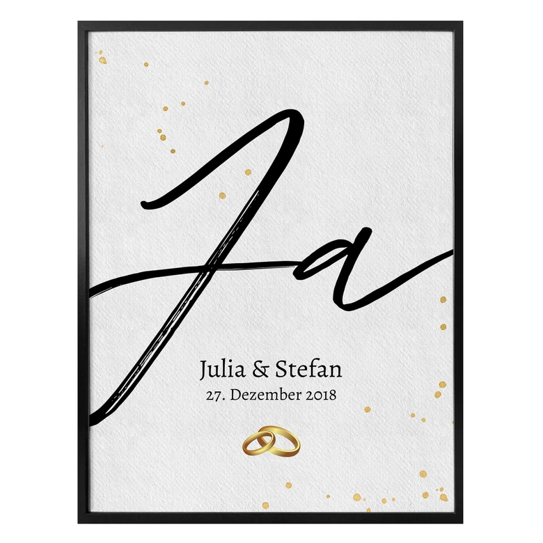 Personalisiertes Poster Hochzeit - Ja 