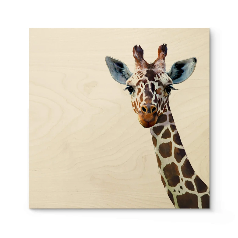 Holzbild Graves - Giraffe - Quadratisch 