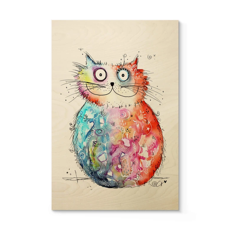 Holzbild Hagenmeyer - Happy Cat 