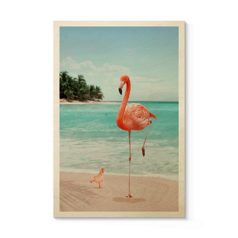 Holzbild Loose - Wannabe Flamingo 