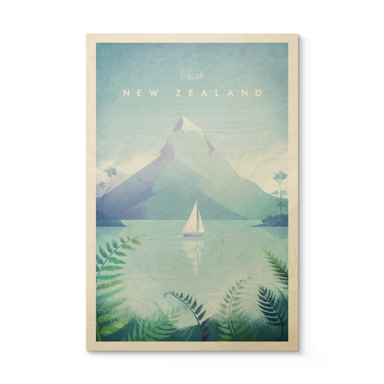 Holzbild Rivers - Neuseeland 