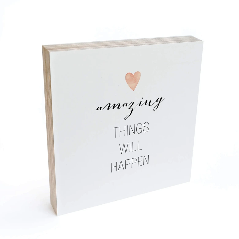 Houten Decoratieblok Confetti & Cream - Amazing Things 