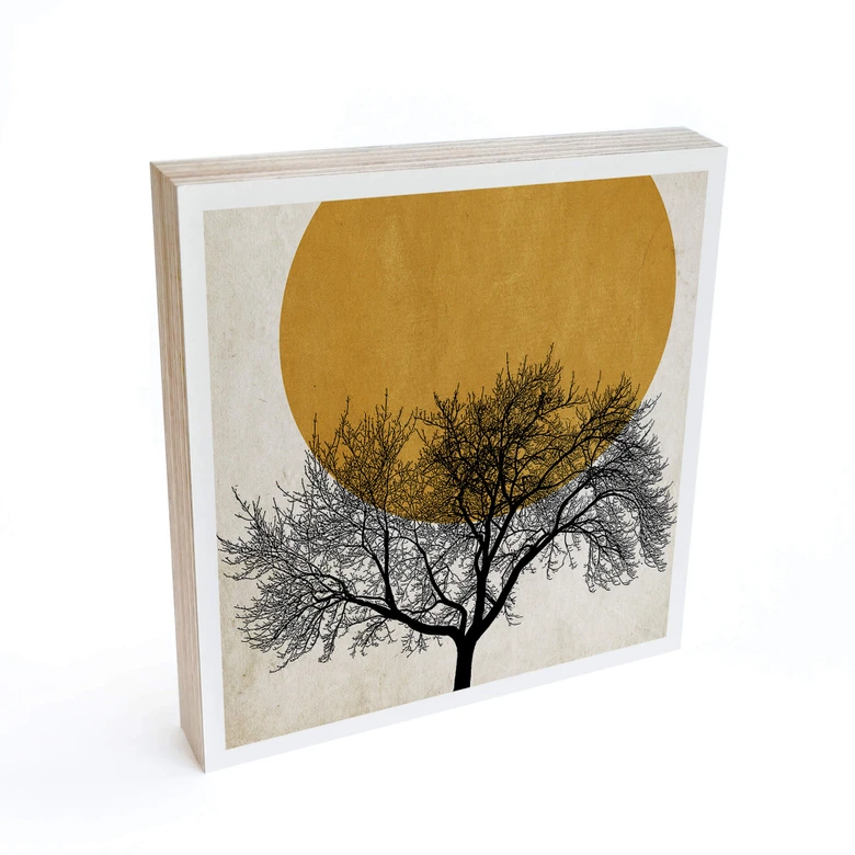 Quadro in legno da appoggio Kubistika - Mattina d'inverno 