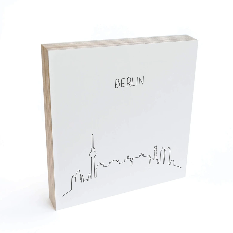 Houten Decoratieblok Skyline Berlijn 