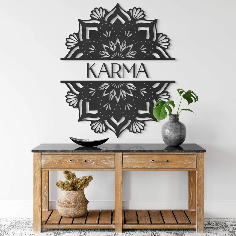 MDF - Holzdeko - Mandala Karma 