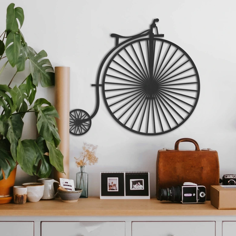 MDF - drewniana dekoracja stary rower - groszowy pierścionek 