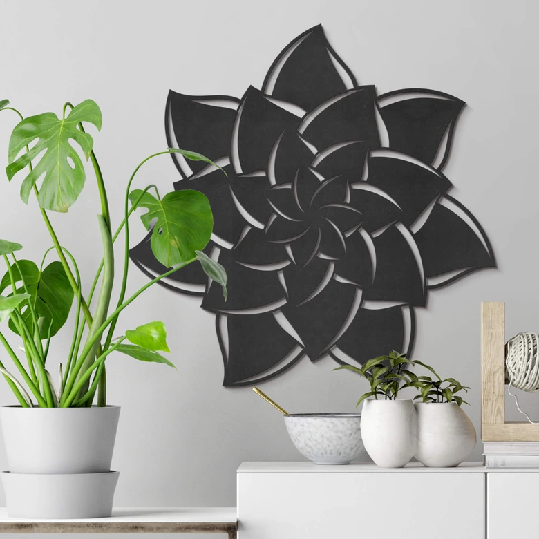 MDF - Decoración en madera mandala flor 02 