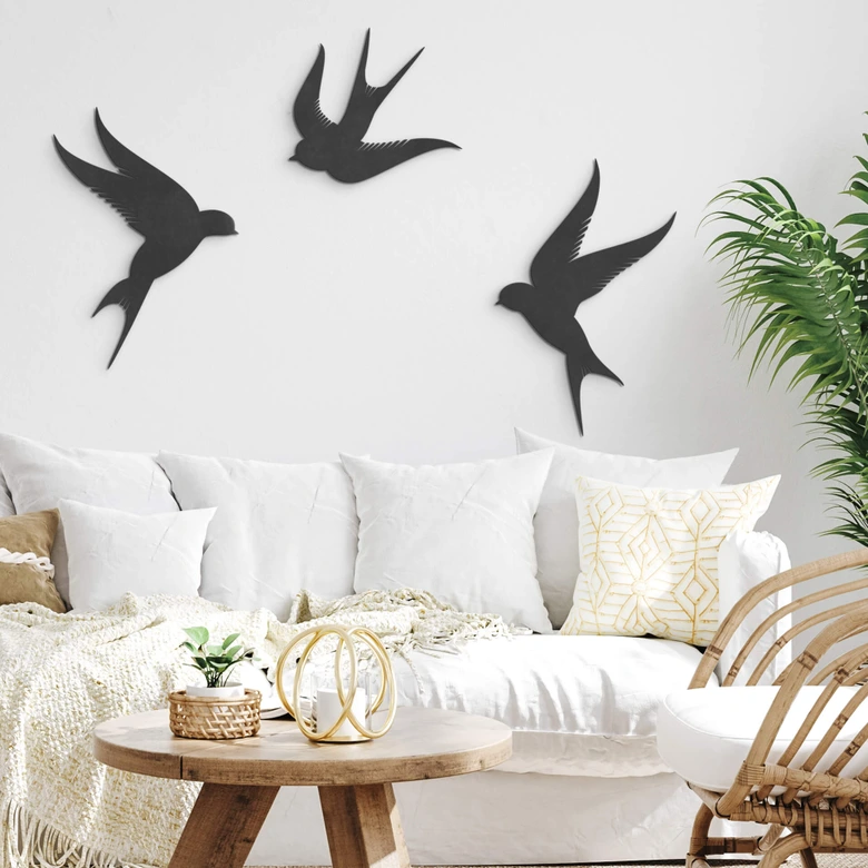 Decoro MDF - Uccellini (3-pezzi) 