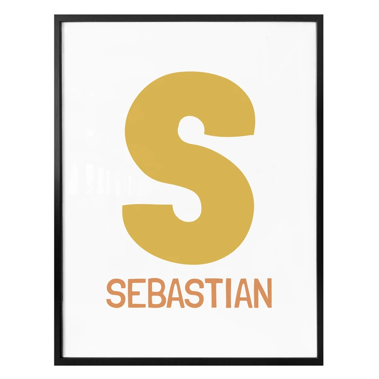 Poster Initialen Kids + Gepersonaliseerde Tekst 