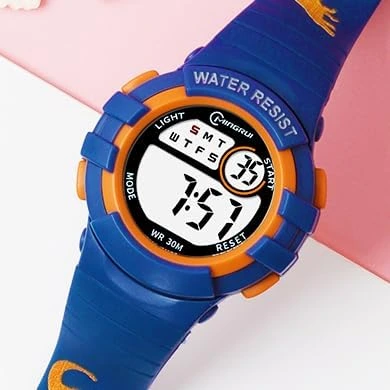 Sport Armbanduhr | Digitale Uhr für Kinder und Jugendliche | Blau Dino 