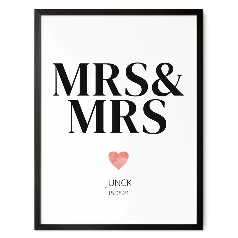 Personalisiertes Poster Mrs & Mrs - Klassisch 