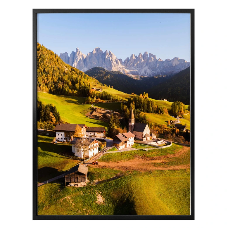 Poster Colombo - Kleines Dorf in den Dolomiten 