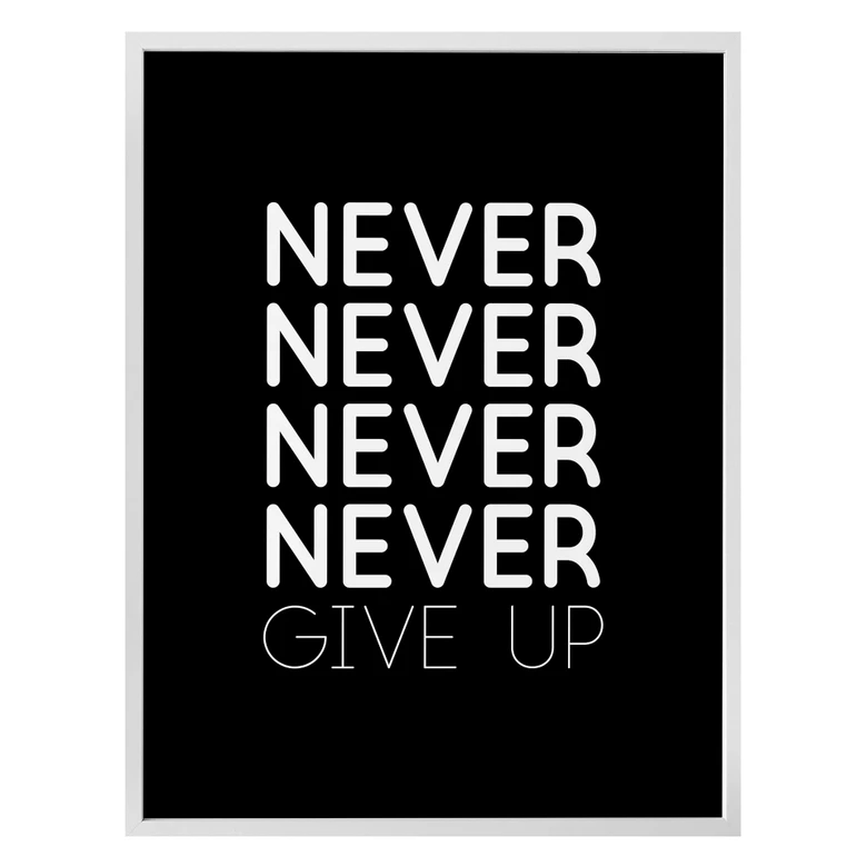Poster Never give up 