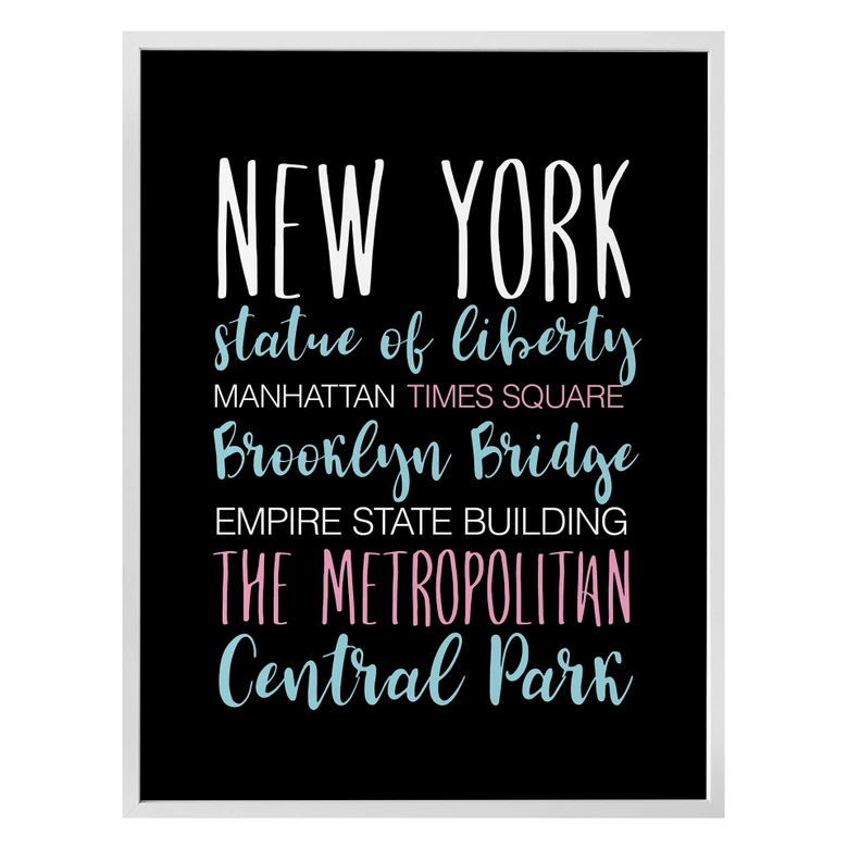 Póster New York palabras 
