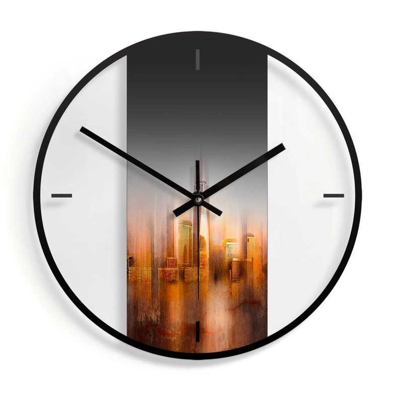 Horloge murale en verre - Chiriacò - New York au coucher du soleil 