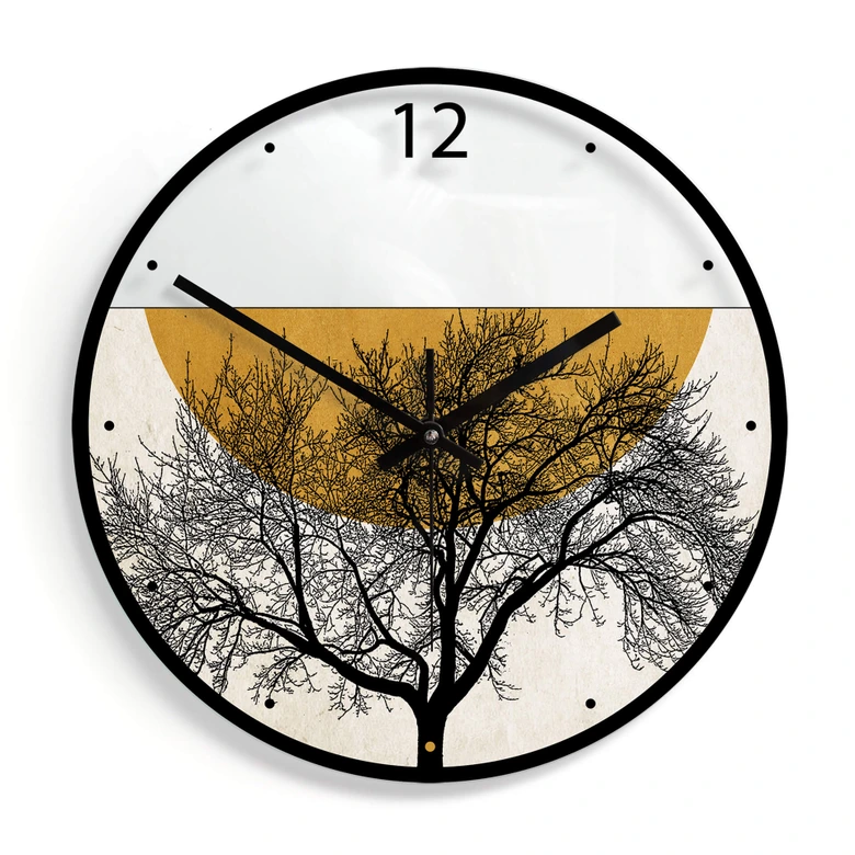 Horloge murale en verre - Kubistika - Matin d'hiver 