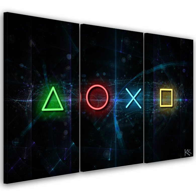 Leinwandbild 3 teilig, Tasten für den Controller 