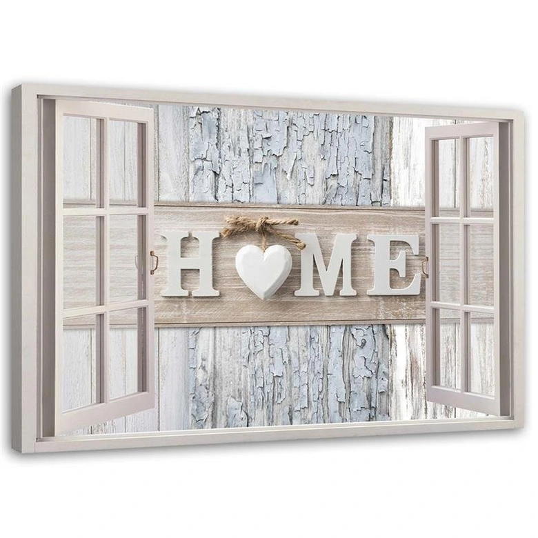 Canvasbillede, vindue Hjem Shabby Chic 
