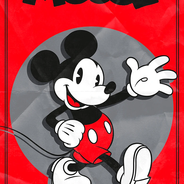 Vlies Fototapete - Mickey American Classic - 100 x 250 cm 