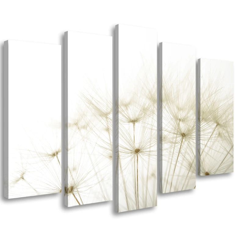 Leinwandbild 5 teilig, Gebläse Blumen Natur 