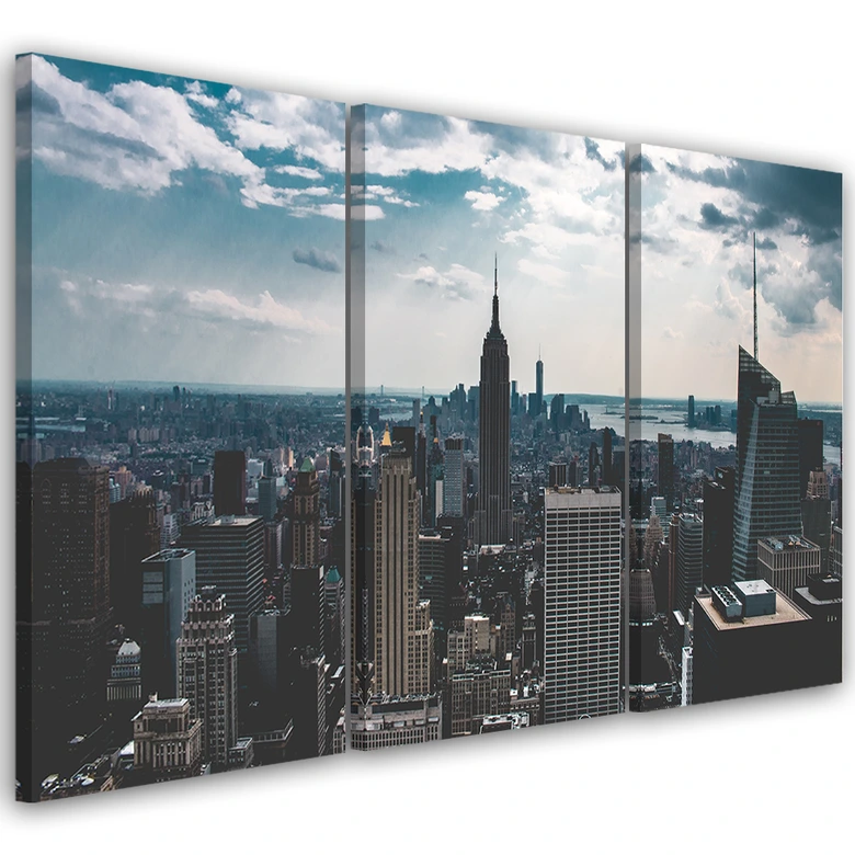 Leinwandbild 3-teilig, New York Stadt Panorama 