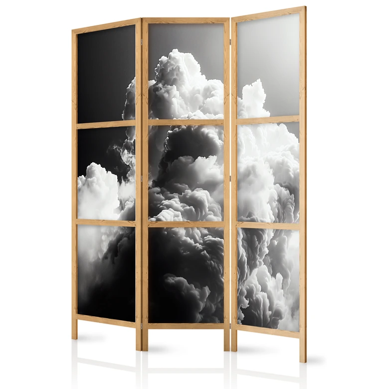 Japanischer Paravent, Raumteiler freistehend, Trennwand - Clouds Like from Dreams 