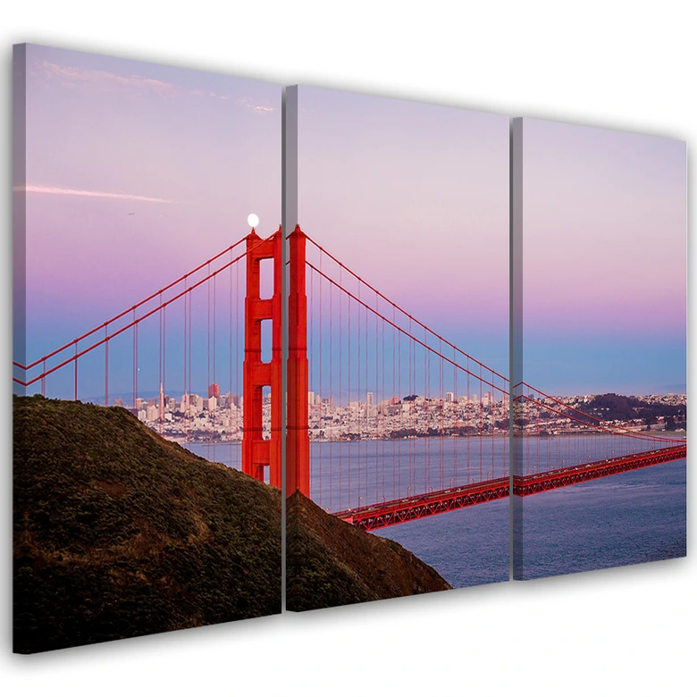 Leinwandbild 3-teilig, Golden Gate Bridge 