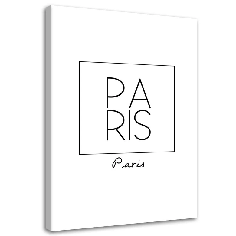 Leinwandbild, Paris Grafik mit der Aufschrift 