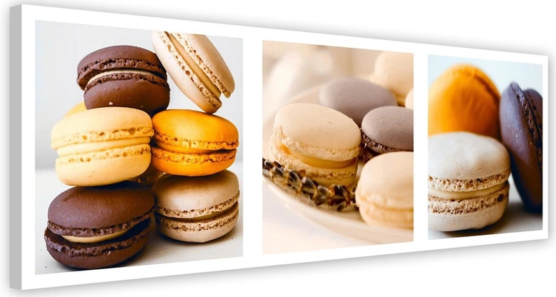 Canvas schilderij, Dessert Macarons - Set 