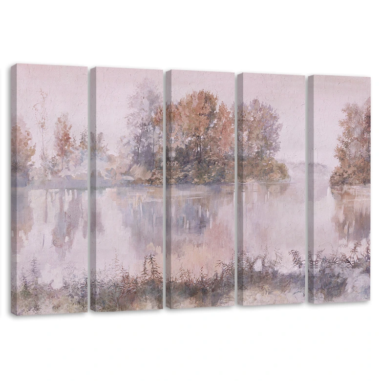 Leinwandbild 5 teilig, Seeblick 