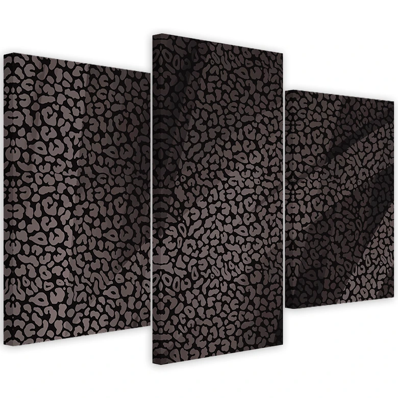 3-delige canvasprint, patroon met luipaardbontpatches 