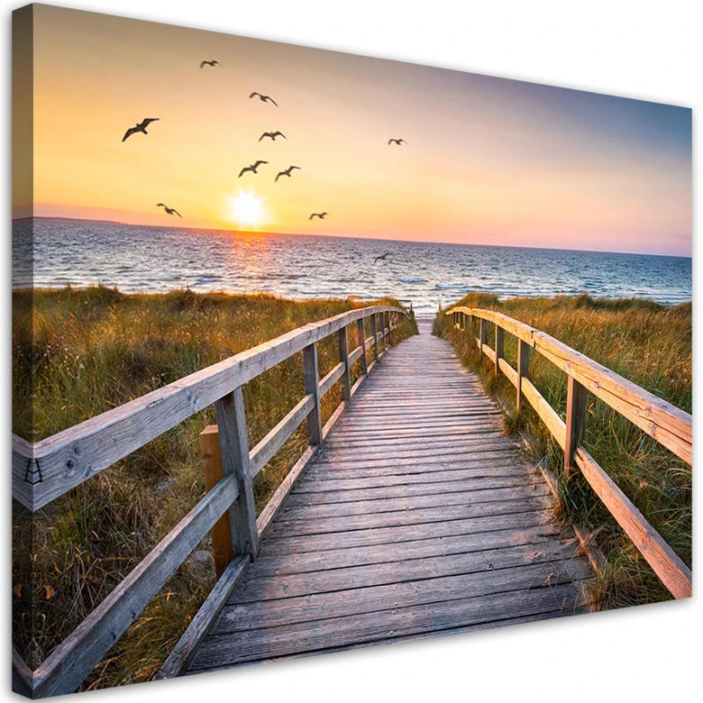 Leinwandbild, Sunset Sea Beach 