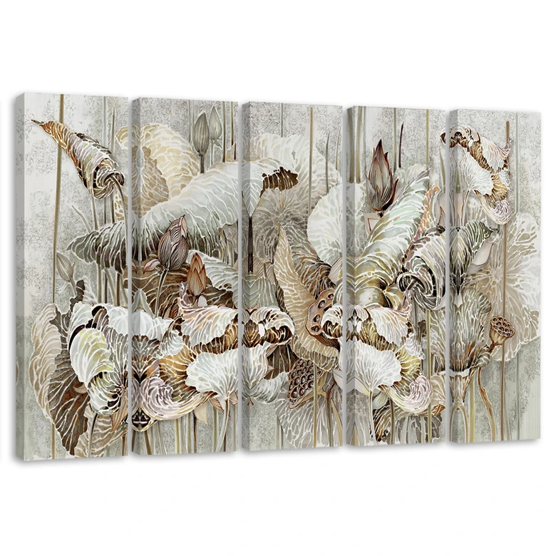 Leinwandbild 5 teilig, Saint Lotos Blumen 