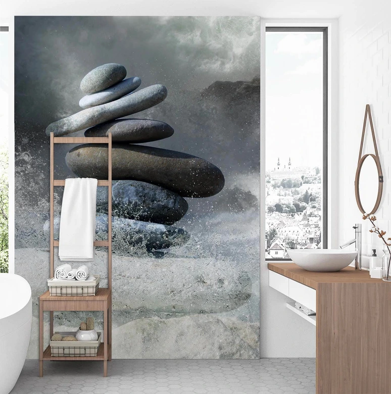 Fototapete, Steine Meer Zen Spa 